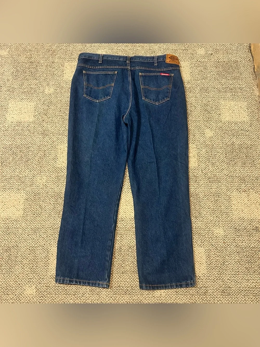 Dickies Straight Leg Jeans Mens Dark Blue Denim Cotton 5-Pocket Outdoor 42x30